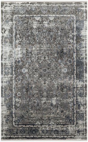 Безворсовый бамбуковый ковёр Canary Lino 29 белый с чёрным, 300&times;400 см LN 29 Grey Black фото