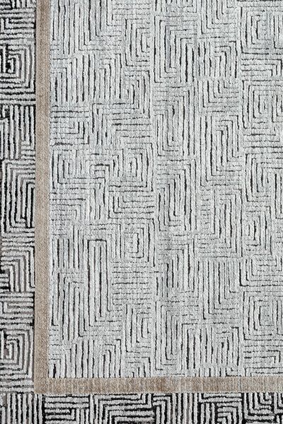 Безворсовый бамбуковый ковёр Canary Nord 3908 Curly серый с белым, 120&times;170 см 3908 Curly фото