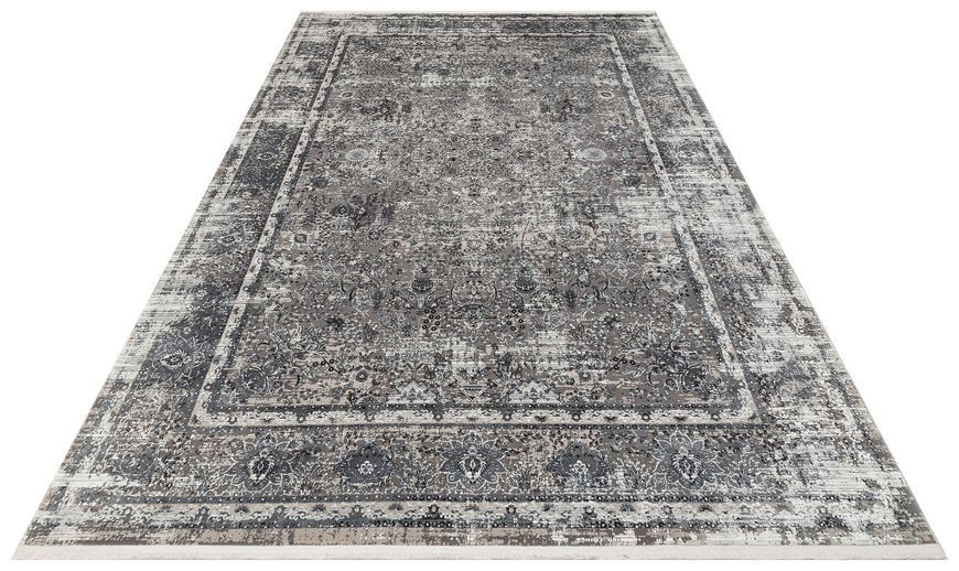 Безворсовый бамбуковый ковёр Canary Lino 29 белый с чёрным, 300&times;400 см LN 29 Grey Black фото