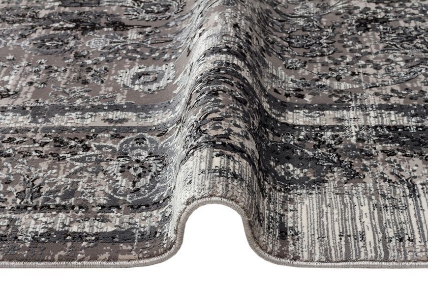 Безворсовый бамбуковый ковёр Canary Lino 29 белый с чёрным, 300&times;400 см LN 29 Grey Black фото
