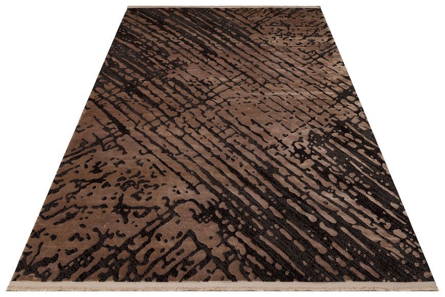 Безворсовый ковёр из вискозы Canary Urban 05 чёрный с коричневым, 160&times;230 см URB-05-Vizon фото
