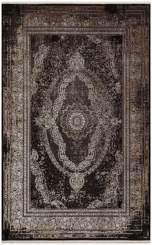 Безворсовый ковёр из вискозы Canary Amber AMB 01 бежевый с чёрным, 130&times;190 см AMB 01 Antrasit Beige фото