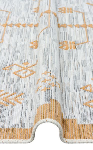 Безворсовий бавовняний килим Canary Aura 23 молочний/жовтий, 80&times;150 см AU 23 Yellow фото