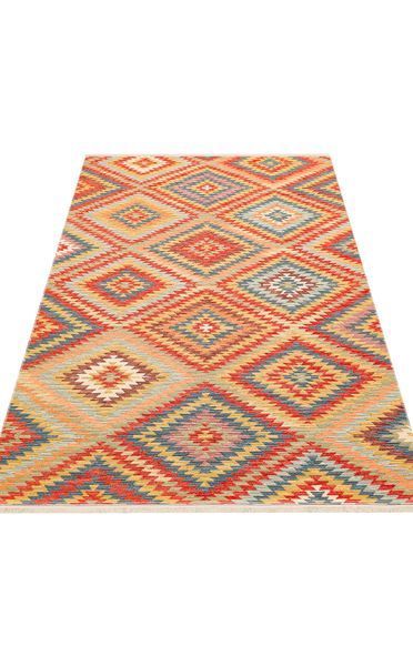 Безворсовый хлопковый ковёр Canary Reed 07 красный/оранжевый, 160&times;230 см CNR-1707 фото