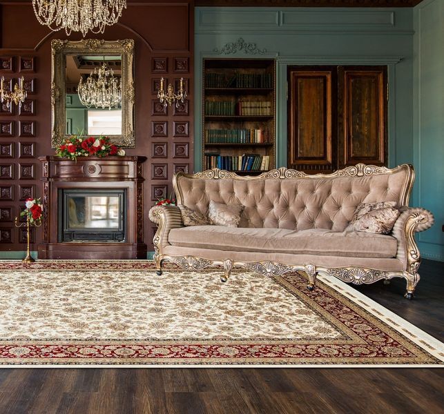 Безворсовый ковёр из вискозы Canary Baron BR 03 красный с молочным, 240&times;340 см BR 03 Cream Red фото