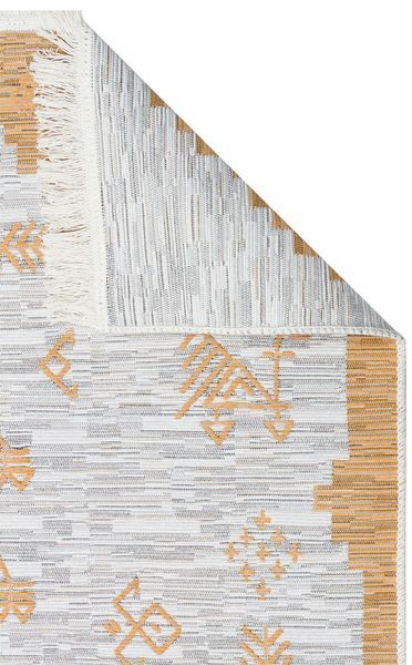Безворсовий бавовняний килим Canary Aura 23 молочний/жовтий, 80&times;300 см AU 23 Yellow фото