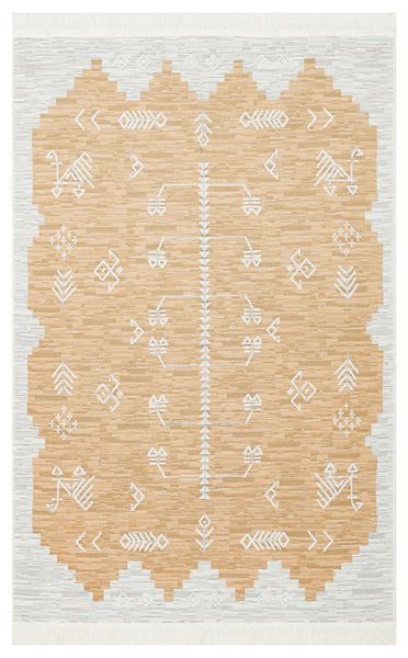 Безворсовий бавовняний килим Canary Aura 23 молочний/жовтий, 80&times;300 см AU 23 Yellow фото