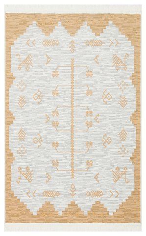 Безворсовый хлопковый ковёр Canary Aura 23 молочный/жёлтый, 120&times;180 см AU 23 Yellow фото