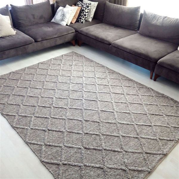 Безворсовый шерстяной ковёр Canary Yarn Diamond коричневый, 200&times;300 см Diamond-Brown фото