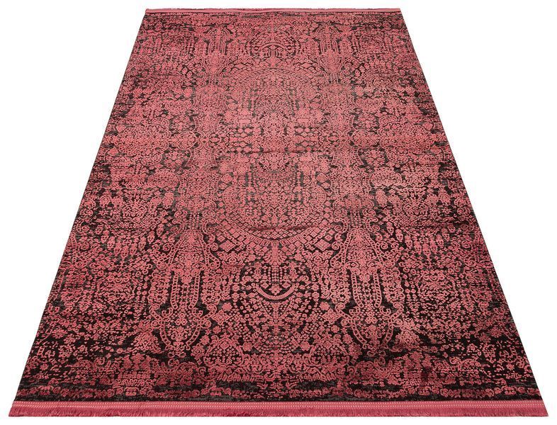 Безворсовый ковёр из вискозы Canary Urban 04 чёрный с красным, 240&times;340 см URB_04_Antrasit_Burgundy фото