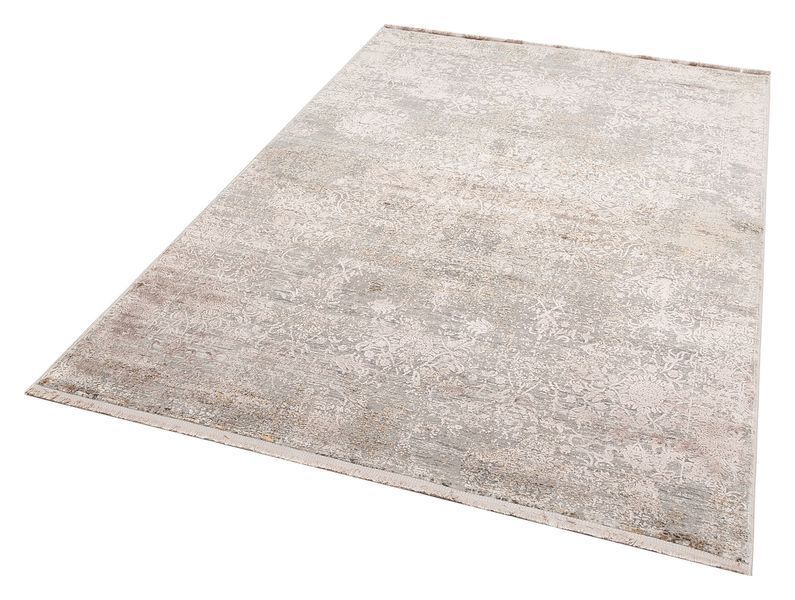 Безворсовый бамбуковый ковёр Canary Lino Dyed LND 01 серый с бежевым, 80&times;150 см LND_01_Beige фото