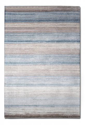 Современный бамбуковый ковёр Canary Verde Plain Stripe B бежевый с голубым, 170&times;240 см Plain Stripe B фото