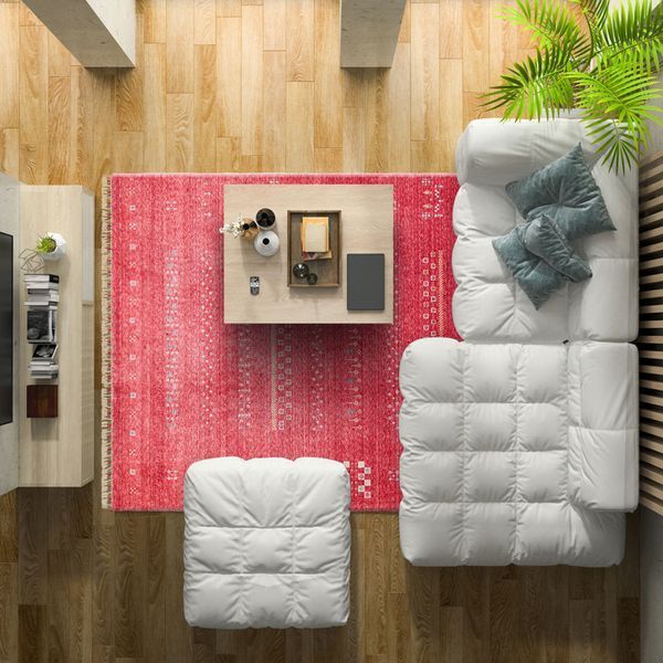 Безворсовый бамбуковый ковёр Canary Nest NT 06 красный, 200&times;300 см NT 06 Red фото