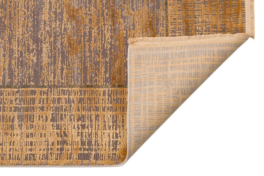 Безворсовый бамбуковый ковёр Canary Lino Dyed 02 коричневый с золотым, 80&times;150 см LND 02 Antik Gold фото