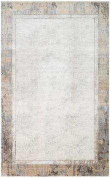 Безворсовий бамбуковий килим Canary Frame FRM 03 сірий з бежевим, 300&times;400 см FRM 03 Cream Antrasit фото