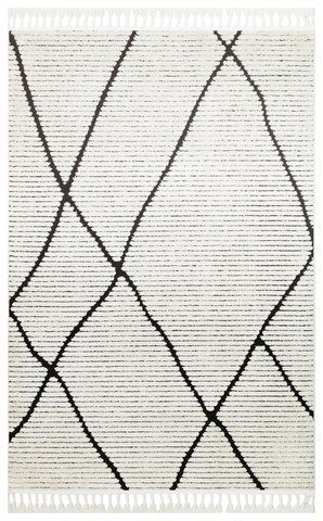 Пухнастий килим Canary Zenly ZN 07 білий з чорним, 120&times;180 см ZN 07 White Black фото
