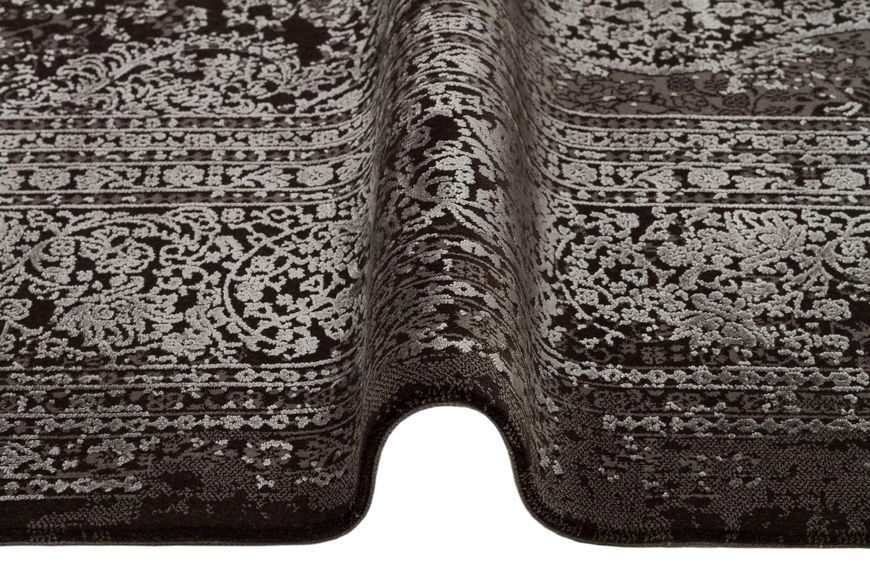 Безворсовий килим з віскози Canary Amber AMB 01 сірий з чорним, 130&times;190 см AMB 01 Antrasit Grey фото
