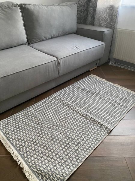 Плетёный хлопковый ковёр Canary Alexa 116 серый с белым, 120&times;180 см 116C.L.G.120180 фото