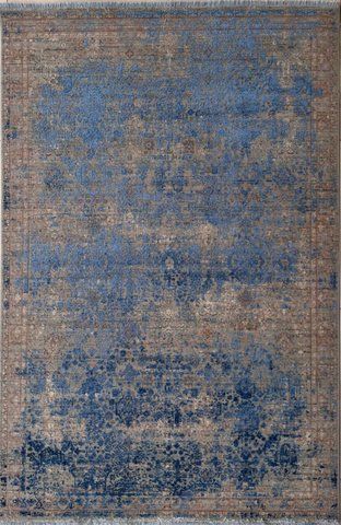Безворсовий бамбуковий килим Canary Shadow 3032A синій з коричневим, 240&times;340 см 3032A Blue фото