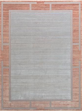 Безворсовый бамбуковый ковёр Canary Slate Camelia серый с розовым, 200&times;300 см CNR-1308 фото