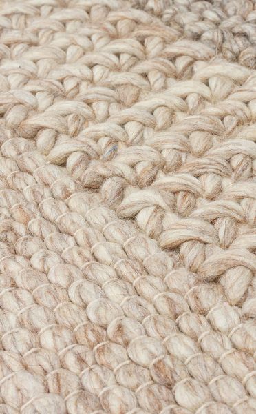 Плетёный шерстяной ковёр Canary Yarn Langdon бежевый с молочным, &Oslash; 250 см Langdon-Natural фото