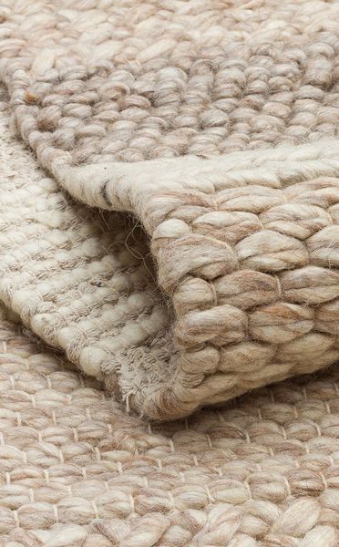Плетёный шерстяной ковёр Canary Yarn Langdon бежевый с молочным, &Oslash; 250 см Langdon-Natural фото