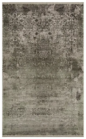 Безворсовий бамбуковий килим Canary Lino Dyed 01 сірий із зеленим, 80&times;150 см LND_01_D._Green фото