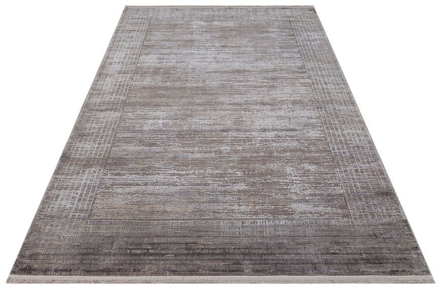 Безворсовый бамбуковый ковёр Canary Lino Dyed 02 серый с антрацитовым, 300&times;400 см LND 02 D.Grey фото