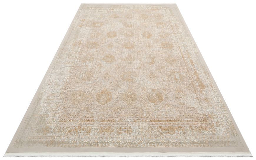 Безворсовый ковёр из вискозы Canary Amber AMB 02 бежевый с молочным, 160&times;230 см AMB 02 Antrasit Cream Natural фото