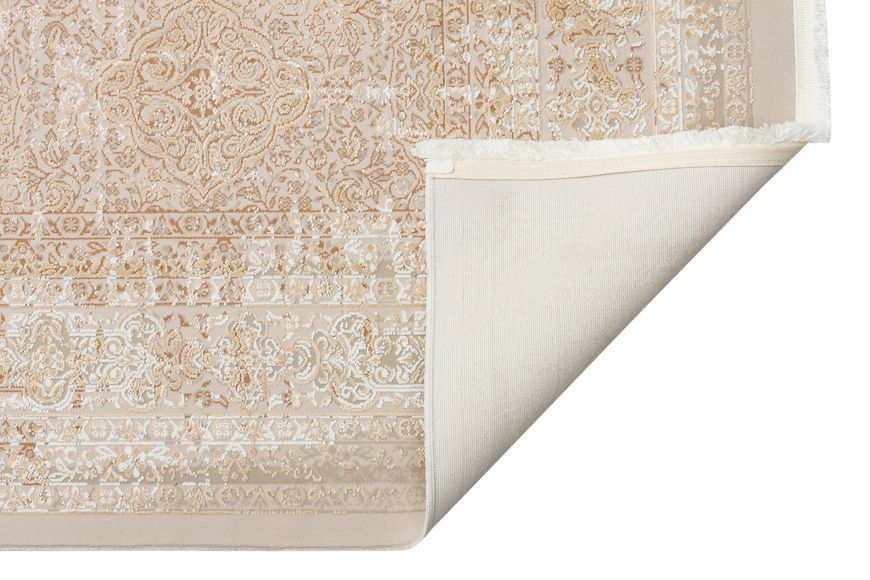 Безворсовый ковёр из вискозы Canary Amber AMB 02 бежевый с молочным, 160&times;230 см AMB 02 Antrasit Cream Natural фото