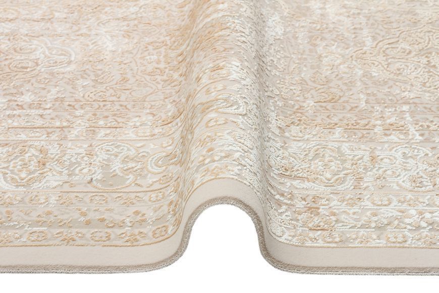 Безворсовый ковёр из вискозы Canary Amber AMB 02 бежевый с молочным, 160&times;230 см AMB 02 Antrasit Cream Natural фото