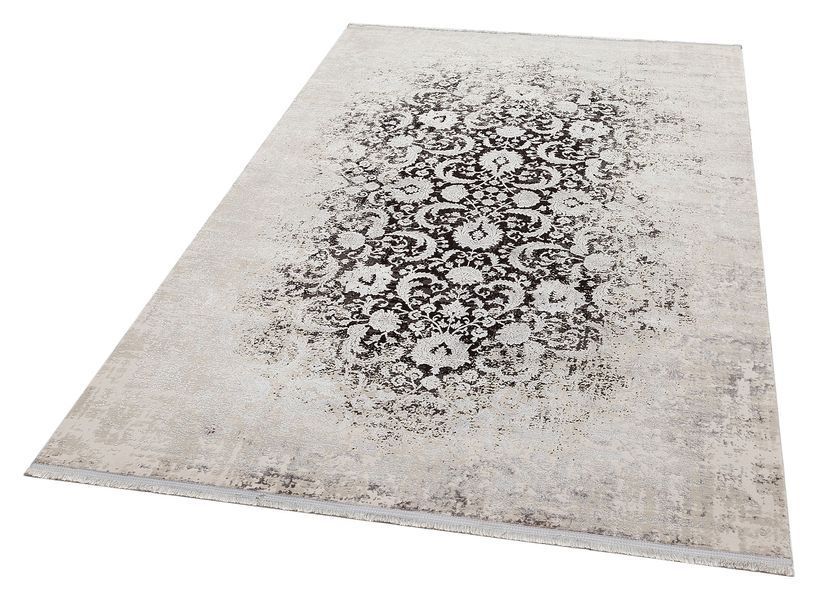 Безворсовий килим з віскози Canary Urban 02 сірий з чорним, 240&times;340 см URB_02_Ivory_Mix_Grey фото