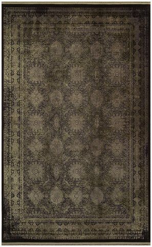 Безворсовый ковёр из вискозы Canary Amber AMB 02 чёрный с зелёным, 80&times;150 см AMB 02 Antrasit Green фото