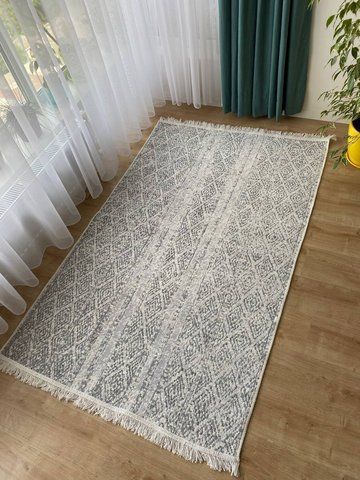 Безворсовий бавовняний килим Canary AR 01 сірий, 80&times;300 см AR01G фото