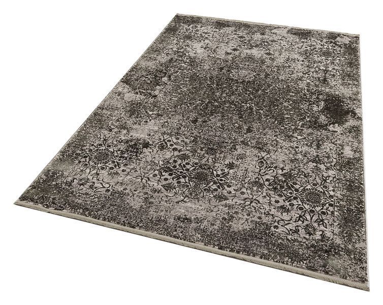 Безворсовый бамбуковый ковёр Canary Lino Dyed 01 серый с зелёным, 300&times;400 см LND_01_D._Green фото