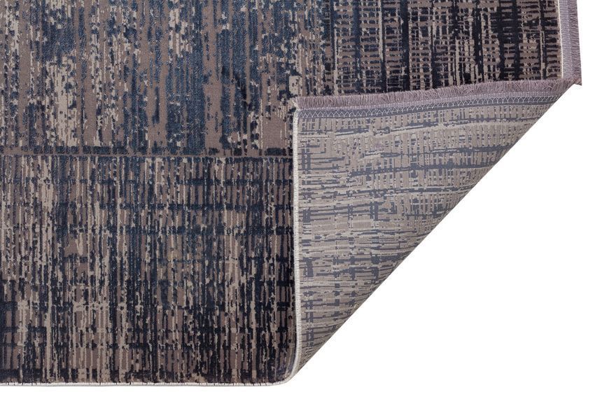 Безворсовый бамбуковый ковёр Canary Lino Dyed 02 серый с синим, 300&times;400 см LND 02 Navy фото