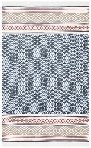 Безворсовый хлопковый ковёр Canary Aura 26 белый/синий, 120&times;180 см AU 26 Navy Beige фото