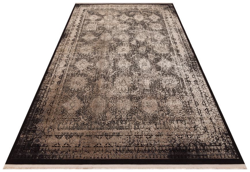 Безворсовый ковёр из вискозы Canary Amber AMB 02 чёрный с коричневым, 240&times;340 см AMB 02 Antrasit Vizon фото