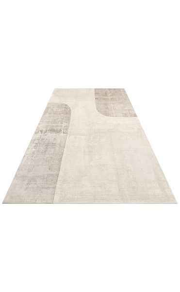 Безворсовый ковёр из вискозы Canary Olimpos 01 серый с молочным, 240&times;340 см 01 Cream Grey фото