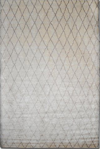 Пухнастий килим з бананового шовку Canary Valore бежевий з молочним, 90&times;150 см White-Beige фото