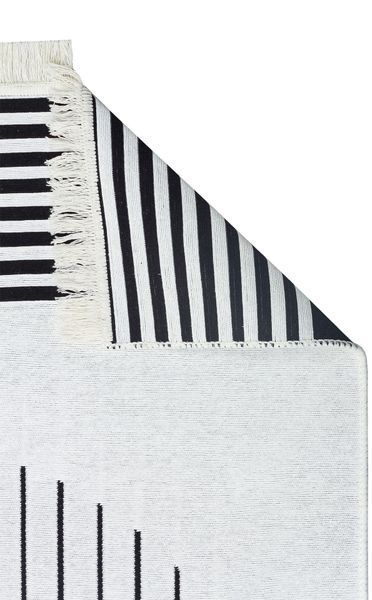 Безворсовый хлопковый ковёр Canary Aura 25 белый/чёрный, 120&times;180 см AU 25 White Black фото