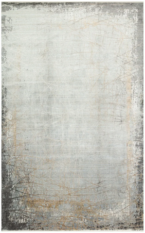 Безворсовий бамбуковий килим Canary Frame 09 сірий з антрацитовим, 133&times;190 см FRM 09 Grey Gold фото