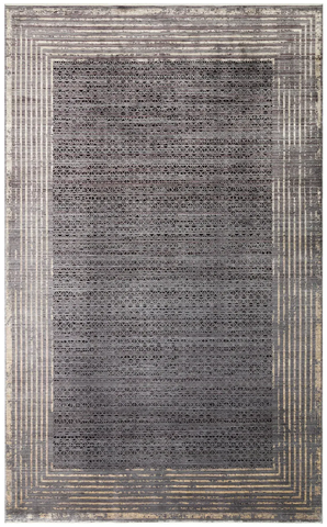 Безворсовий бамбуковий килим Canary Frame 01 бежевий з антрацитовим, 133&times;190 см FRM 01 Antrasit Gold фото