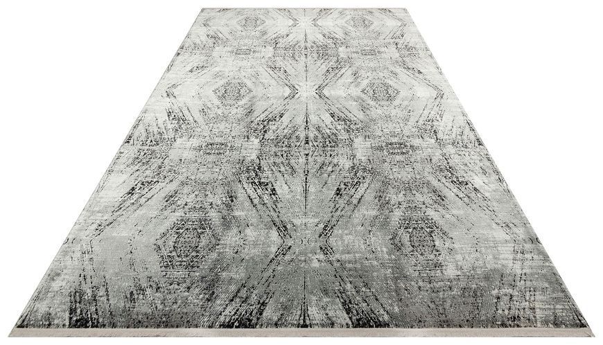 Безворсовый бамбуковый ковёр Canary Lino 19 серый с чёрным, 240&times;340 см LN_19_Grey_Black фото