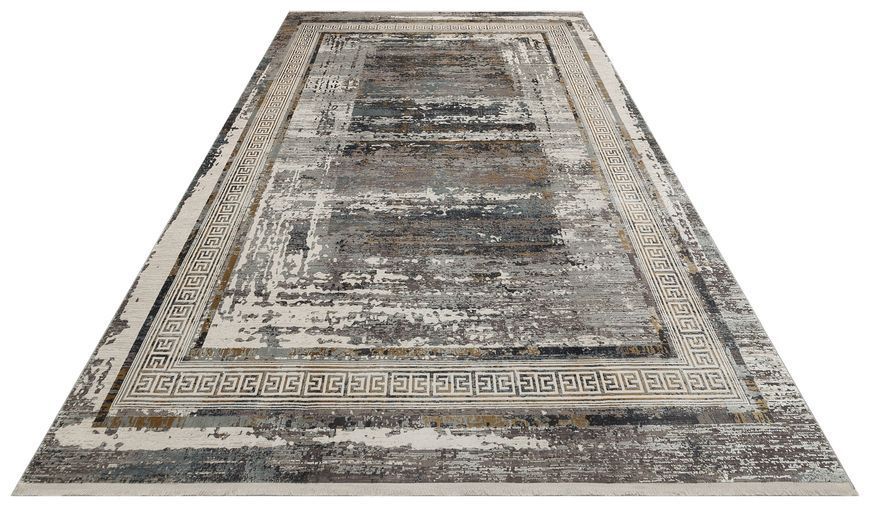 Безворсовый бамбуковый ковёр Canary Lino 25 серый с бежевым, 240&times;340 см LN 25 Grey Beige фото