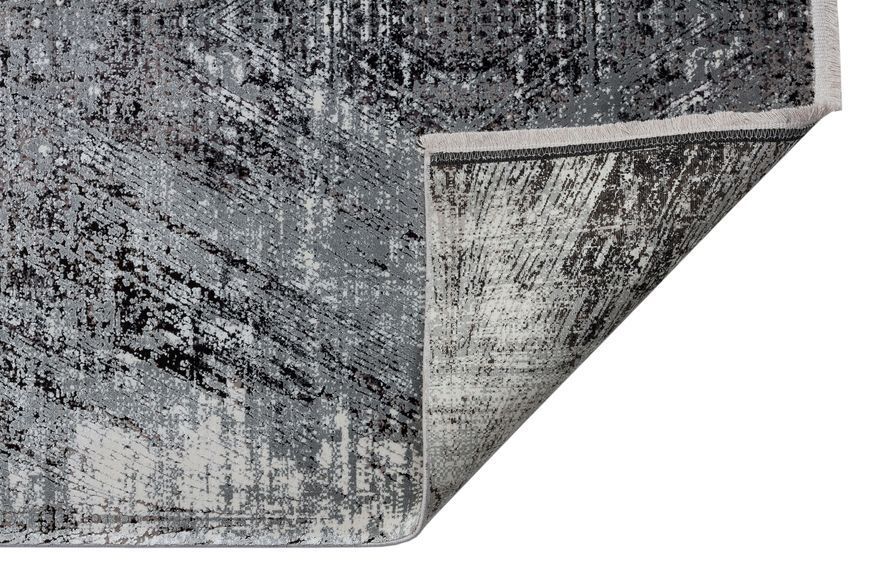 Безворсовый бамбуковый ковёр Canary Lino 19 серый с чёрным, 240&times;340 см LN_19_Grey_Black фото
