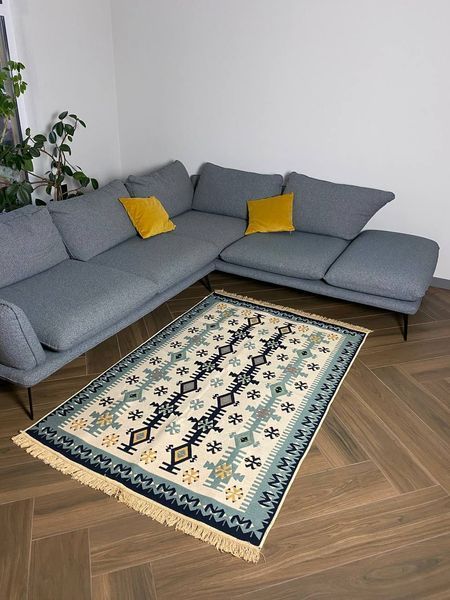 Безворсовый хлопковый ковёр Canary AR 005 синий, 60&times;90 см AR005B фото