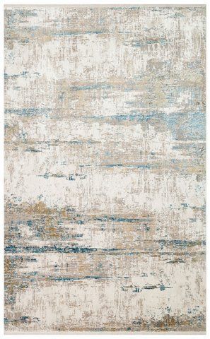 Безворсовый бамбуковый ковёр Canary Lino 23 бежевый с синим, 300&times;400 см LN 23 Beige Blue фото