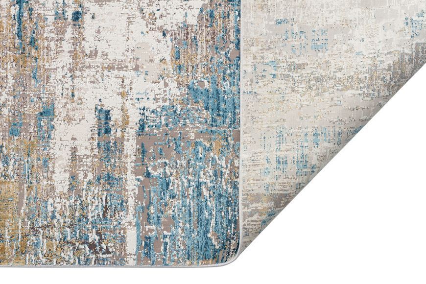 Безворсовый бамбуковый ковёр Canary Lino 23 бежевый с синим, 300&times;400 см LN 23 Beige Blue фото