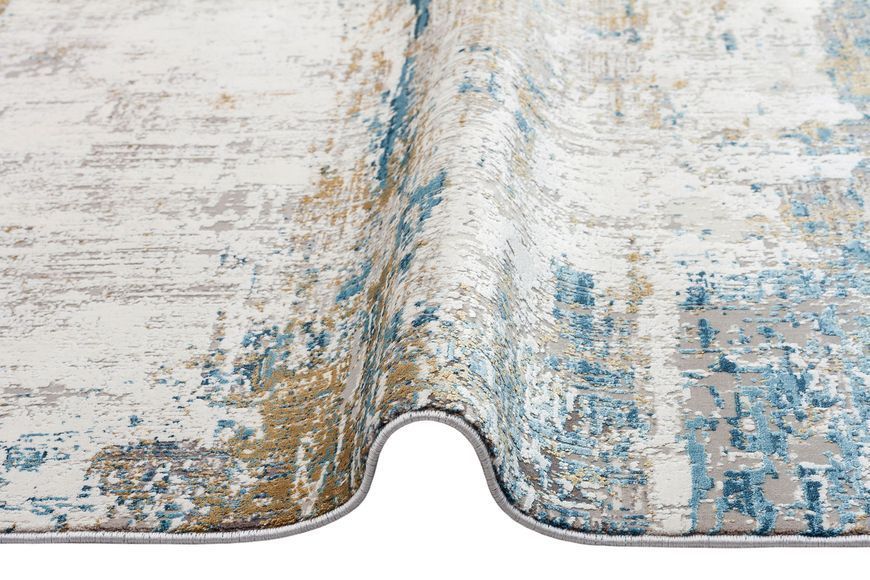 Безворсовый бамбуковый ковёр Canary Lino 23 бежевый с синим, 300&times;400 см LN 23 Beige Blue фото